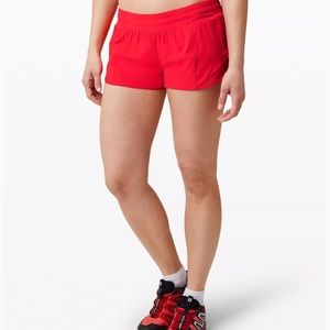 Size 0 lululemon hotty hot shorts in carnation red new with tags